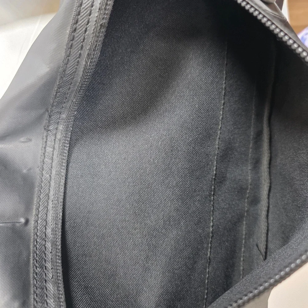 Y2K Diesel Black Nylon Messenger Bag Tonal Logo Utility Crossbody Adj Strap